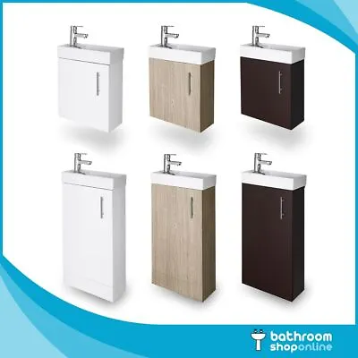 400mm Bathroom Vanity Unit Cloakroom Basin Sink Compact Wall Hung Floor Standing • £89.95