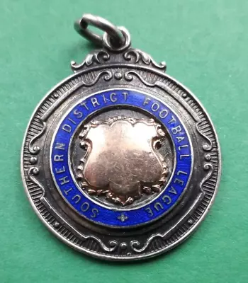 Southern District Football League - Vintage Silver & Enamel Fob / Medal • £15