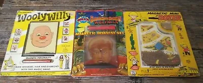 Lot Of 3 Vintage Magnetic Personality Wooly Willy Mini Dozer Wolfman Retro Toys • $30