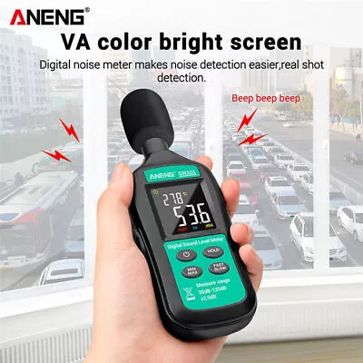 ANENG GN101 Digital LCD Screen Sound Level Decibel Meter 35-135 DB Noise Tester • $37.88