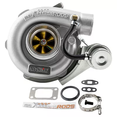 $219.59 • Buy T3/T4 T04E V-BAND Billet Turbocharger Turbo .63 A/R W/ Internal Wastegate