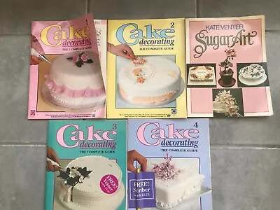 Cake Decorating - The Complete Guide Magazine Nos 1 To 4 & Kate Venter Sugar Art • £4.99