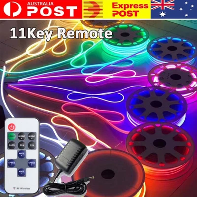 $6.89 • Buy 5m 10M LED Neon Strip Sign Light Flex Tube Rope 11Key Waterproof 12V  Home Deco