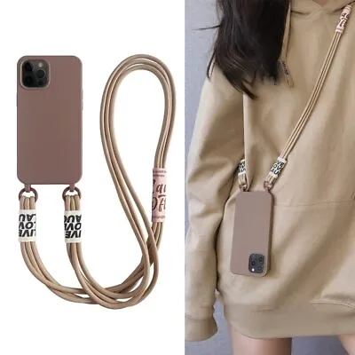 Crossbody Lanyard Soft Phone Case For IPhone 14 13 12 11Pro Max Plus Strap Cover • $9.77