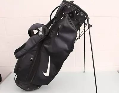 Used Nike Sport Lite Golf Bag 5 Way Divider Black Stand / Carry Golf Bag • $43