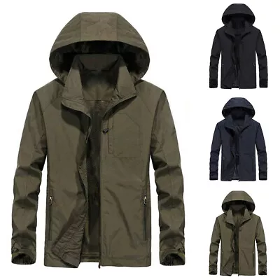 Men Windproof Waterproof Jacket Outdoor Hiking Hooded Rain Coat Outwear Climbing • $25.75