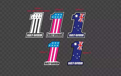 $9.99 • Buy Harley-Davidson 1 USA AUS Flag Sticker Decal Vintage Motorcycle Logo Bike Laptop