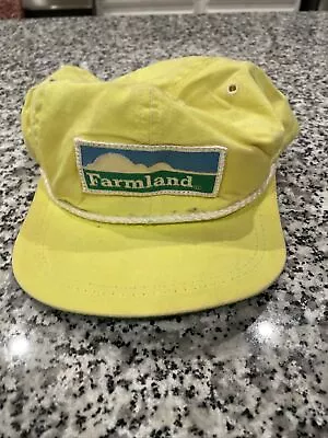 Vintage Neon K Brand Farmland Strapback Hat Made In The USA • $17.99