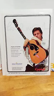 PAUL McCARTNEY  1964 EPIPHONE TEXAN GUITAR  2005 PRINT AD 11 X 8.5  S5 • $6.36