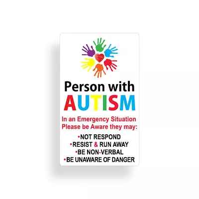 Person With Autism Sticker Car Window Bumper Safety 911 Emergency Rescue Decal • $2.59