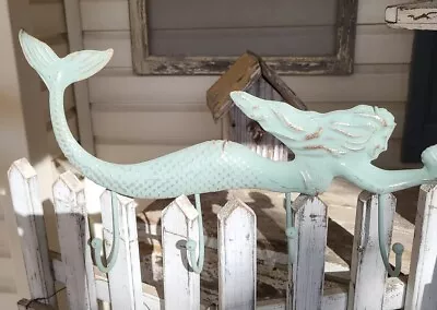 Mermaid Hanging Metal Hooks Beach Decor Child's Decor • $14.99