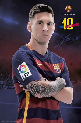 Fc Barcelona - Sports Poster / Print (Lionel Messi #10 - Tattoo - 2015 / 2016) • $11.99