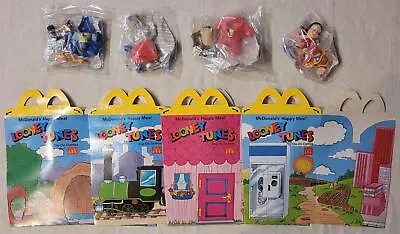 McDonalds Looney Tunes Happy Meal Figures X FOUR Plus Boxes (1993) • £24.99