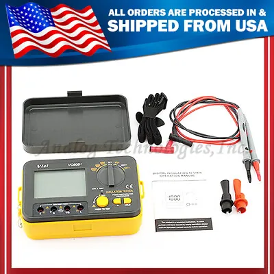 Digital Insulation Resistance Tester Megger MegOhm Meter 1000V 0.1~2000MΩ VC60B+ • $67.99