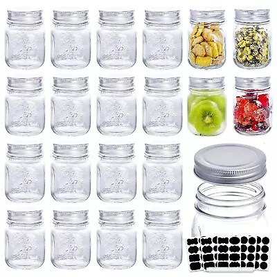 6Oz Glass Jars With LidsSpice JarsSmall Mason Jars Regular MouthMini Canning • $34.81