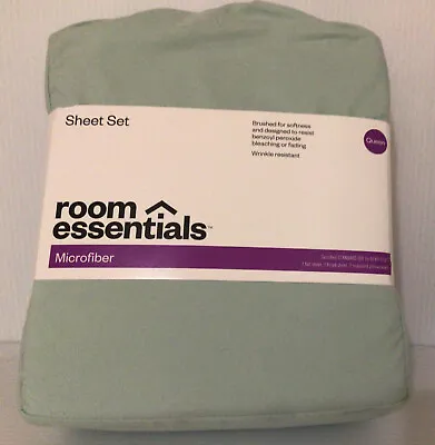 📀 Room Essentials Microfiber Solid Sheet Set 4PC- (QUEEN) Mint • $24.99