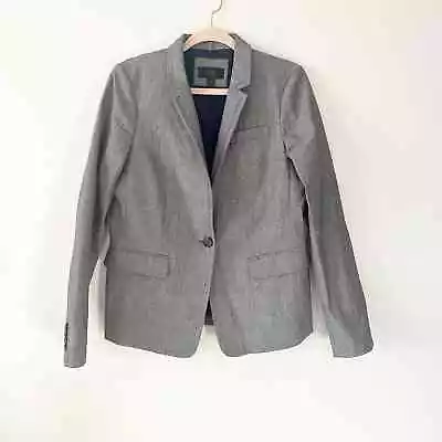 J.Crew Regent Blazer One Button Chambray 100% Cotton Size 10 • $79
