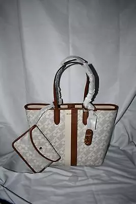 MICHAEL Kors Tote Bag In Allover Chain-link In Vanilla/Luggage #30H3GZAT7B NWT • $159.99