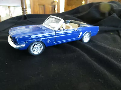 1964 Ford Mustang Die Cast Blue Color Convertible Scale 1/24 • $19.95