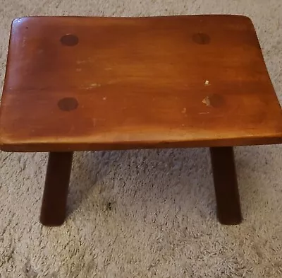 Vintage Cushman Colonial Creation Maple Cricket Foot Stool W/ Label & Tag • $130