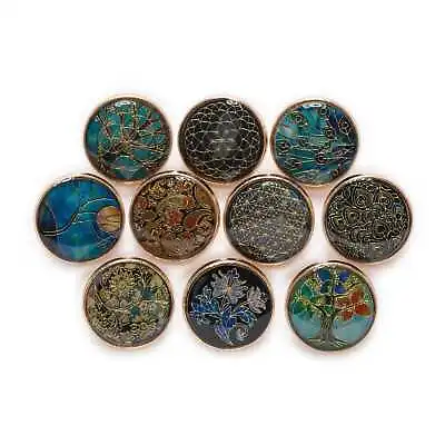 5pcs Retro Time Gem Round Metal Buttons For Clothing Sewing Handmade Decor 18mm • $4.99