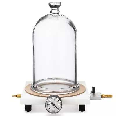 $199 • Buy Bell Jar With Vacuum Plate, 0.7 Gal, With Vacuum Gauge & Bleed Valve Regulator