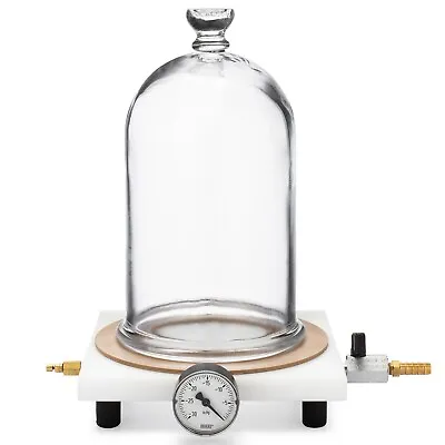 Bell Jar With Vacuum Plate 0.7 Gal With Vacuum Gauge & Bleed Valve Regulator • $199