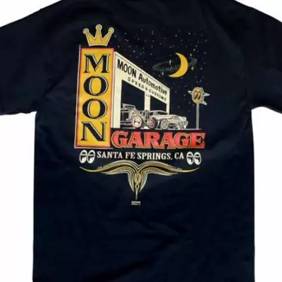 MOON GARAGE T-Shirt Mens XL Mooneyes HOT ROD Custom Drag Racing NHRA SCTA Tee CA • $31.98