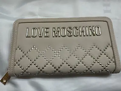 NWOT LOVE MOSCHINO PORTAFOGLI Ivory/Cream PU LARGE WALLET • $35