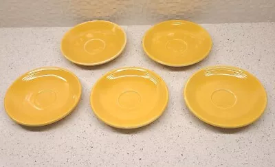 Vintage Yellow Fiesta Demitasse Saucers Set Of 5 Excellent  • $28