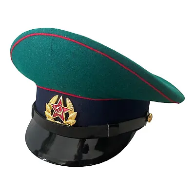 Soviet Border Troops Visor Cap Repro - Peaked Red Army Military USSR Uniform Hat • £39.99