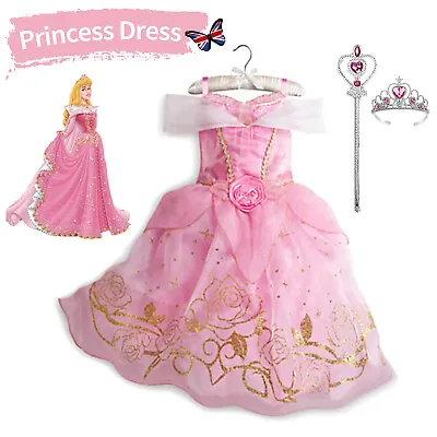 £14.99 • Buy Girls Princess Aurora Sleeping Beauty Fancy Dress Up Party Costume Cosplay Proms