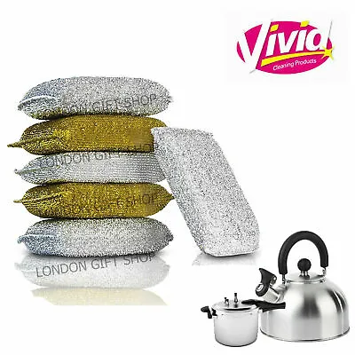 4 X Non Scratch Scourer Pads Pearl Scourers Cleaning Washing Up Pan Dish Cleaner • £3.49
