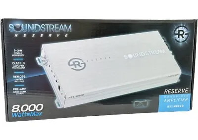 New Soundstream Reserve RS1.8000D 8000W Max 1 Ch Amp Class D Subwoofer Amplifier • $234.99