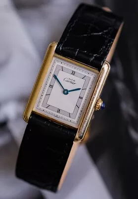 Stunning Must De Cartier Tank 6 81006 Large Men’s Size Vintage Watch Vermeil • £1850
