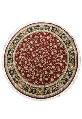 8' X 8' ROUND Wool And Silk High Quality Hand-knotted Rug #PIX-16646 • $1969