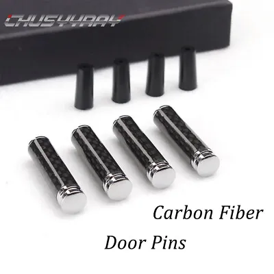 4pcs Carbon Fiber Door Lock Pin Knob Trim Round For Mercedes-benz • $11.99