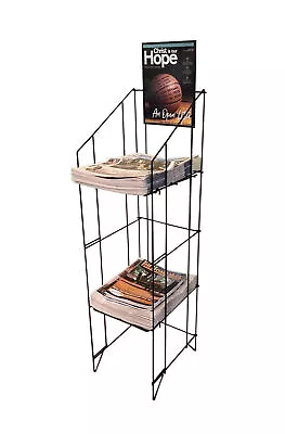 Wire Newspaper Rack Magazine Stand Literature Holder Book Magazine Display • $74.99