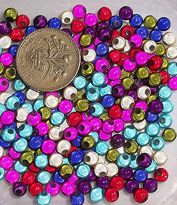 300 X 5mm Multi-Coloured Acrylic Round Illusion Miracle Beads Jewellery Making • £4.95