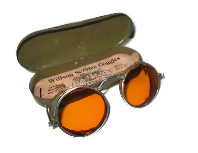 $159.99 • Buy Antique Amber Universal Willson Sunglasses Service Goggles Vtg Safety Glasses