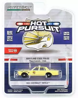 Greenlight 1983 Chevrolet Impala Maryland State Police 43030 Hot Pursuit 1:64 • $6.99