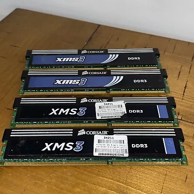 4x Corsair XMS3 CMX4GX3M1A1333C9/C8 4x2GB 1333MHz PC3-10600 DDR3 RAM Memory PC • £15