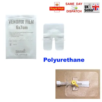 FIXATION DRESSING CANNULA VENFLON 6x8cm POLYURETHANE STERILE ADHESIVE PLASTER • £1.89