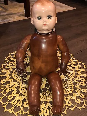 Vintage 20” Ideal Plassie Magic Skin Baby Doll Sleep Eyes 2252077 1940s USA • $60