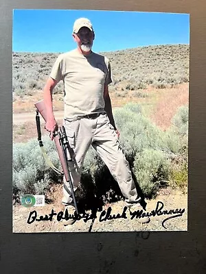 Chuck Mawhinney Rare Signed Autographed USMC Sniper 103 8x10 Photo Beckett BAS • $120