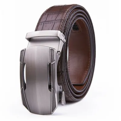 Men's Belt Leather Ratchet  Dress Belts One Size 46 Cut By Yourself • $9.99