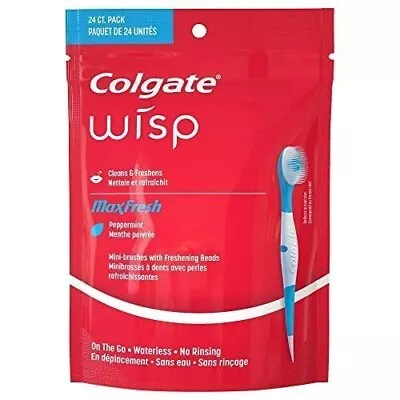 Colgate Wisp Max Fresh Disposable Mini Travel Toothbrushes Peppermint 24 Count • $14.95