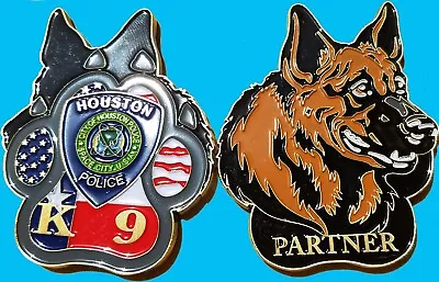 K-9 Police Dog CHALLENGE COIN Houston Texas Police Department 97 • $15.99