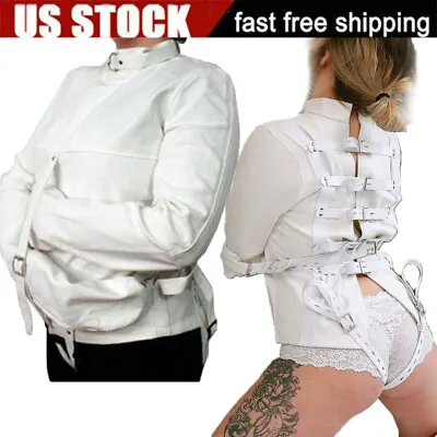 $39.99 • Buy Asylum Straight Jacket Costume S/M/L/XL Body Harness Restraint Armbinder US Ship