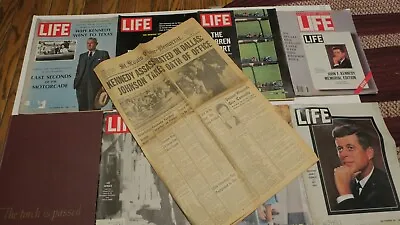 $20 • Buy John F Kennedy JFK Assassination Collection Life Magazines/Globe Democrat